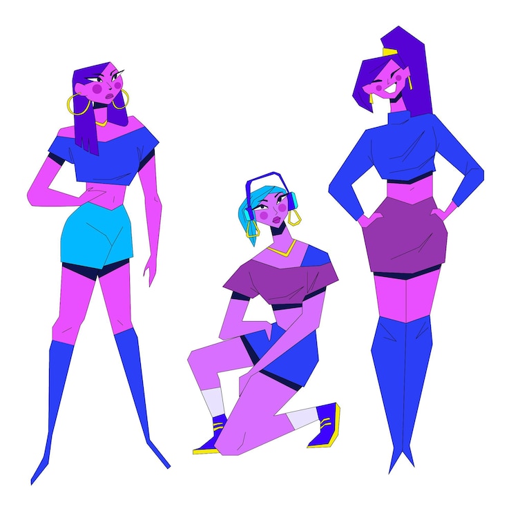 Free Vector k-pop girl group concept