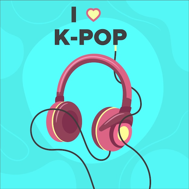 Free vector k-pop music concept illustrated