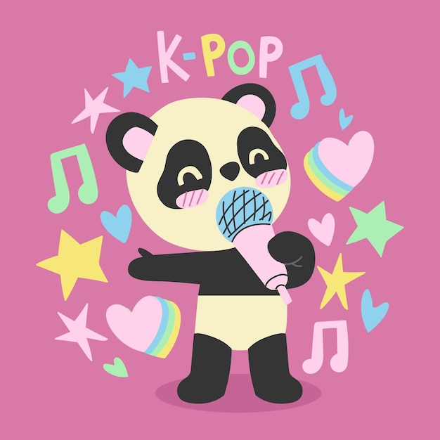 Бесплатное векторное изображение k-поп музыка