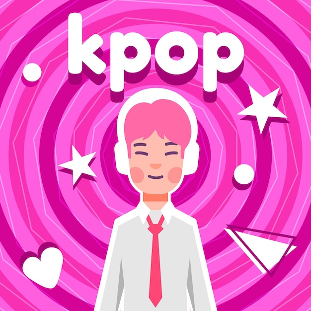 Vettore gratuito concetto di musica k-pop