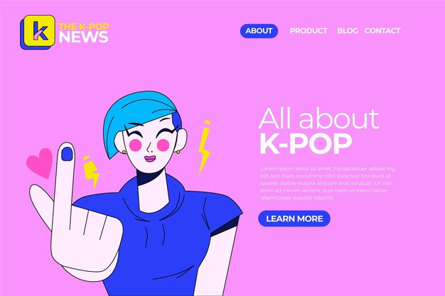 K-pop music landing page