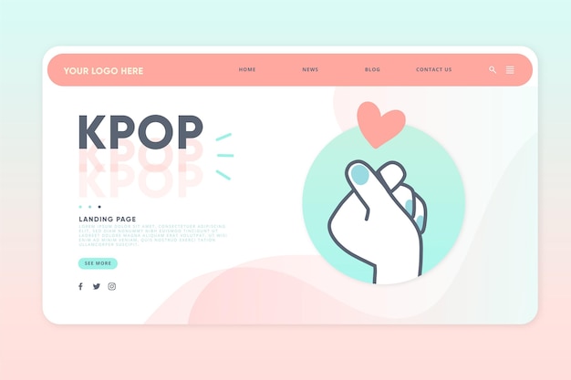 K-pop music landing page