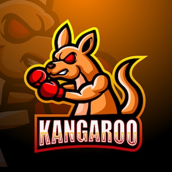 Kangaroo boxer mascot esport logo design