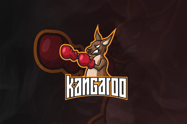 Kangaroo esport logo and mascot