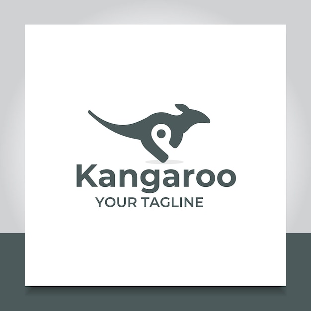 カンガルーは抽象的なロゴデザイン旅行オーストラリアローカルを見つけます Premiumベクター