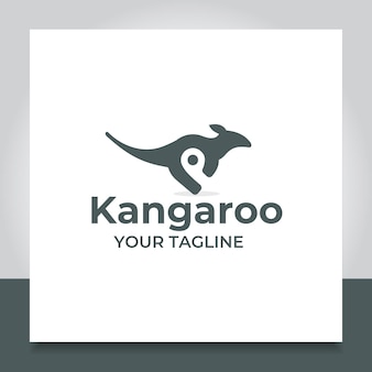 カンガルーは抽象的なロゴデザイン旅行オーストラリアローカルを見つけます