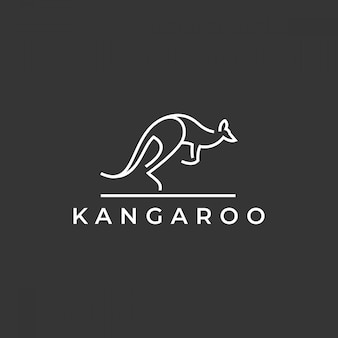 カンガルーロゴダーク プレミアムベクター カンガルーロゴダーク プレミアムベクター