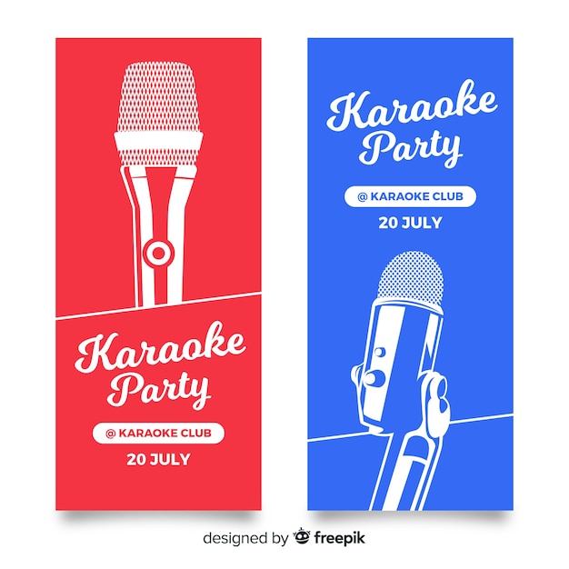 Free vector karaoke banner template flat style