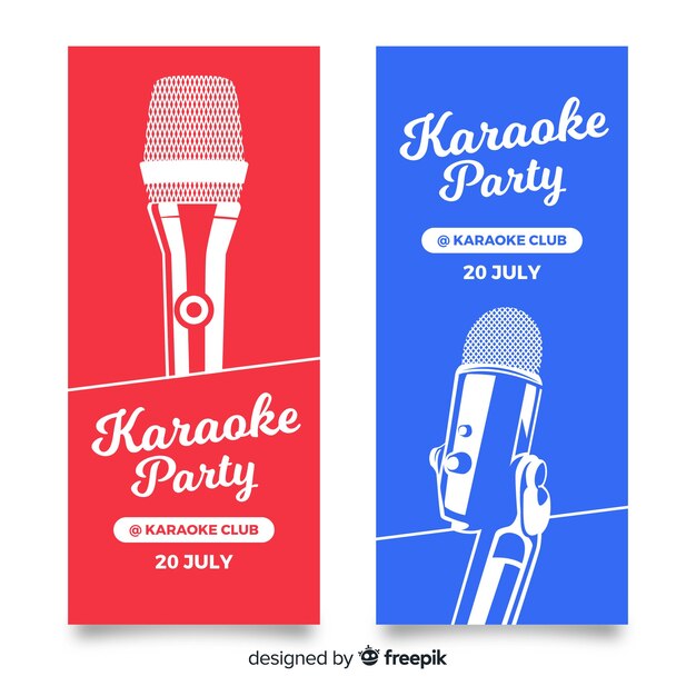 Karaoke banner template flat style