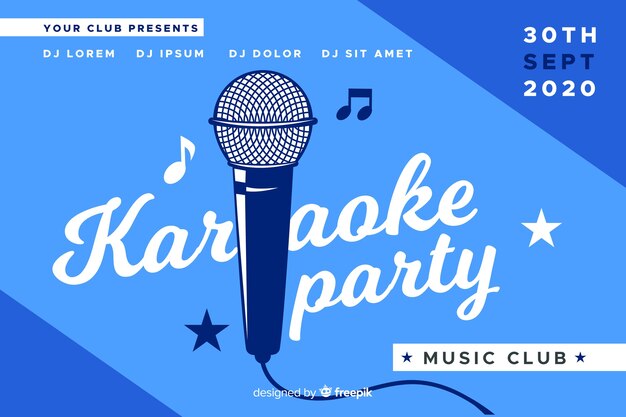 Karaoke banner template flat style