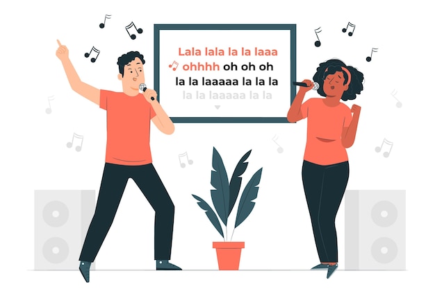 Vettore gratuito illustrazione del concetto di karaoke