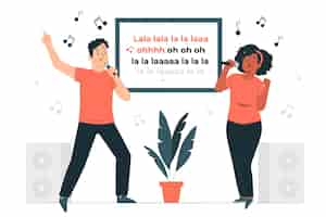 Free vector karaoke concept illustration