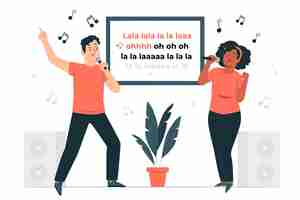 Free vector karaoke concept illustration