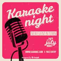 Free vector karaoke night party banner or flyer template