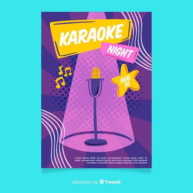 karaoke night party poster or flyer template