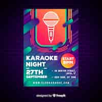 Free vector karaoke poster template gradient style