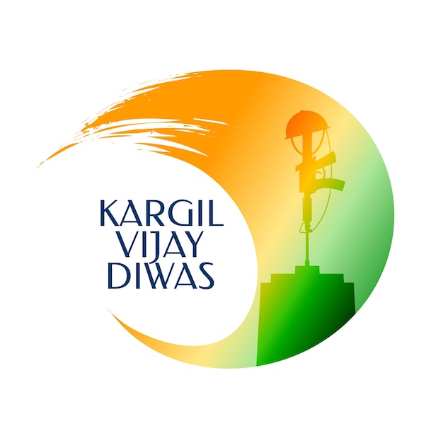 Free vector kargil vijay diwas background with grungy tricolor flag