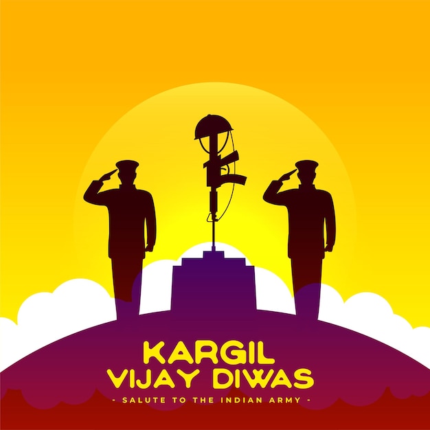 Kargil vijay diwas background with indian army soldiers