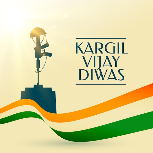 Vettore gratuito kargil vijay diwas celebrazione sfondo con design bandiera indiana