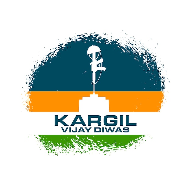 Free vector kargil vijay diwas grungy background with indian flag theme
