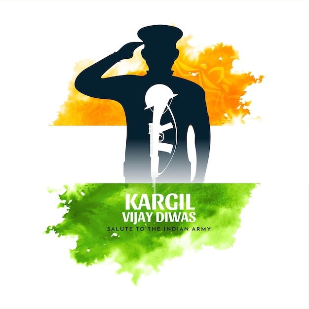 Free vector kargil vijiay diwas 26th july celebration background design