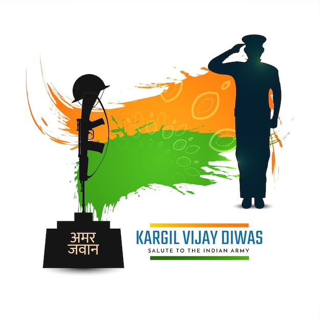 Kargil vijiay diwas celebration indian flag theme background design