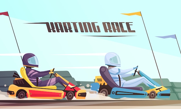 Бесплатное векторное изображение kart racing