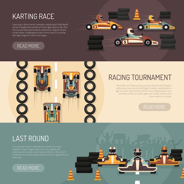 Free vector karting motor race banners