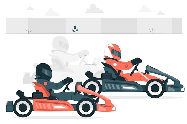 Illustrazione del concetto di gara di kart