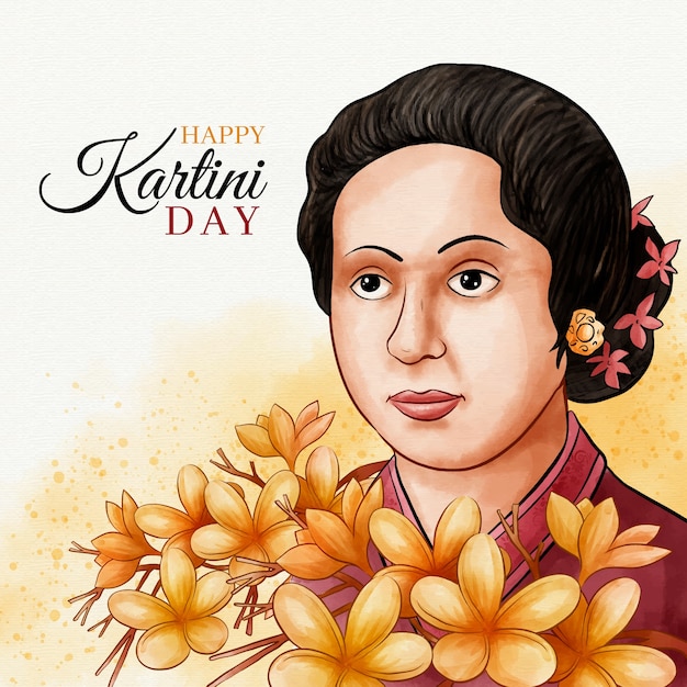 Free vector kartini day concept