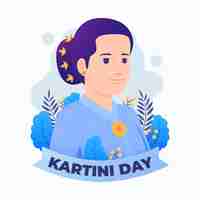 Free vector kartini day illustration