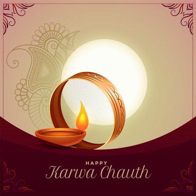 Karwa chauth 축제 행사 인사말 배경 디자인