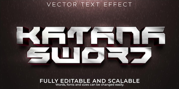 Katana sword text effect editable samurai and martial text style