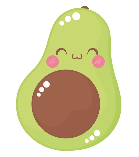 Free vector kawaii avocado design