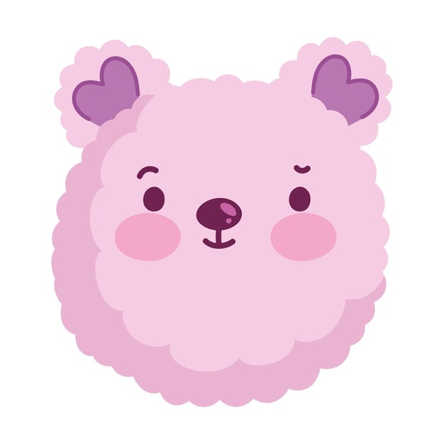 Free vector kawaii bear cute icon isolated