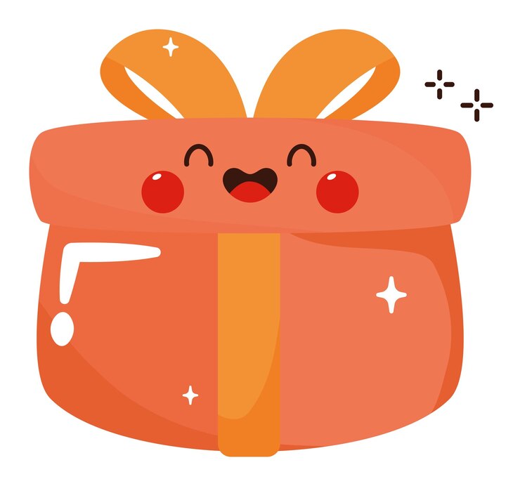 무료 Vector 카와이 생일 선물 상자