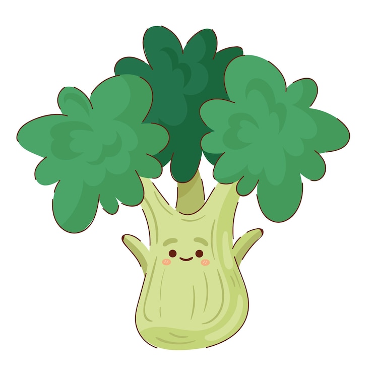 無料Vector かわいいブロッコリー野菜漫画アイコン