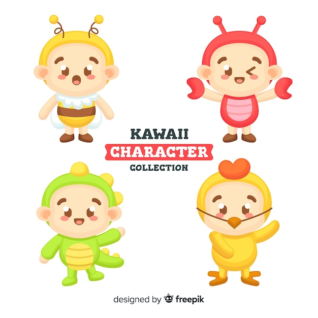 Collezione di personaggi kawaii