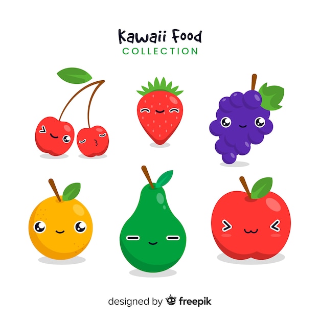 Free vector kawaii food collection