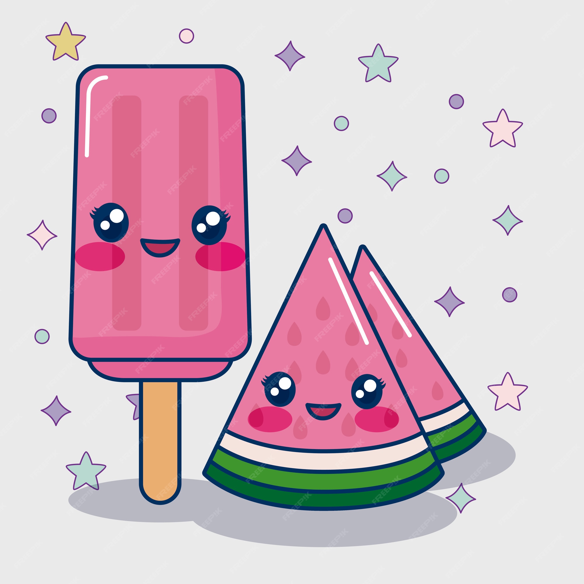 Free Vector | Kawaii food