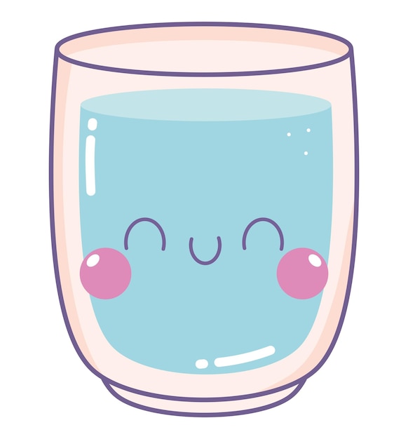 Free vector kawaii glass of water