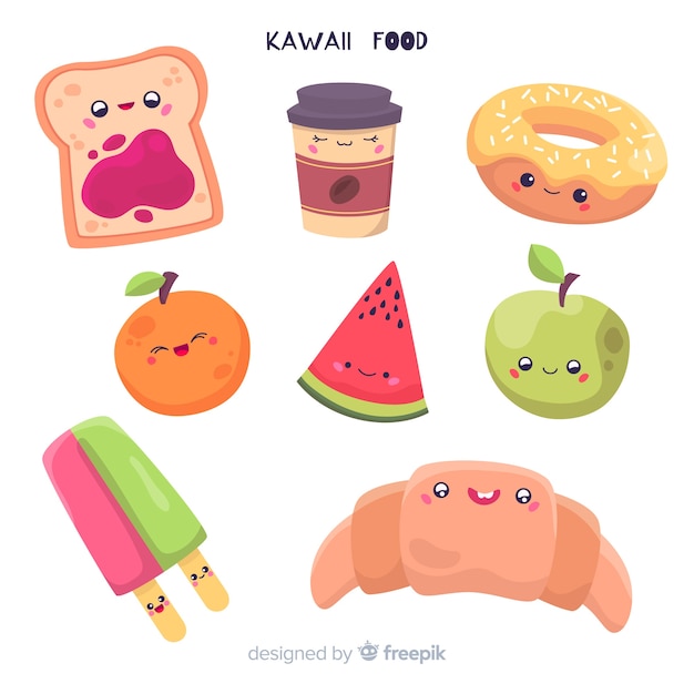 Kawaii коллекция рисованной пищи