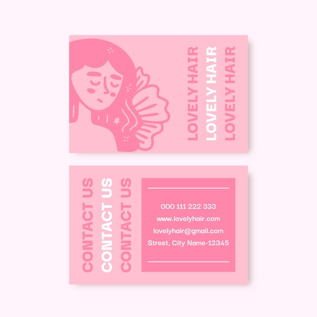 Kawaii haridresser business card template