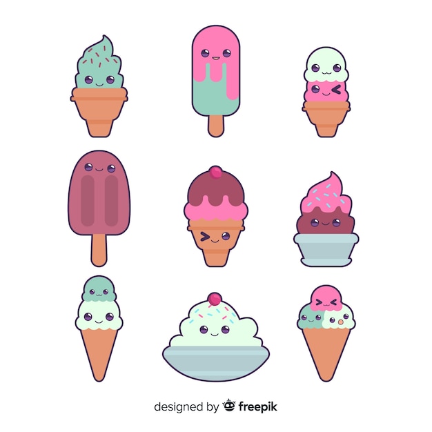 かわいいアイスクリームキャラクターコレクション