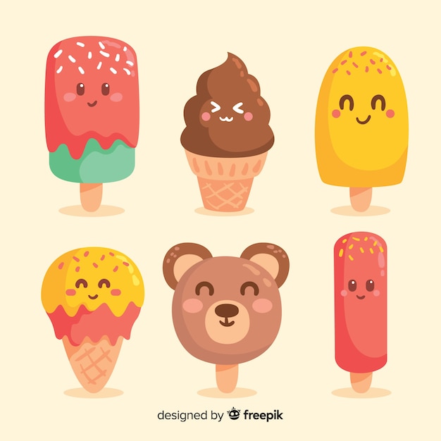 Коллекция персонажей мороженого Kawaii