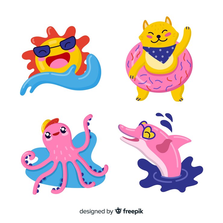 Free Vector kawaii ice cream characters