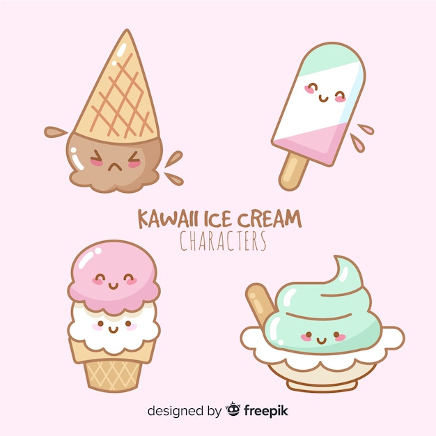 Collezione di gelato kawaii