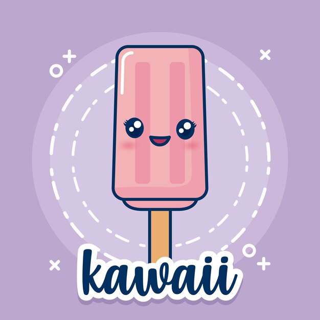 Kawaii ice cream icon