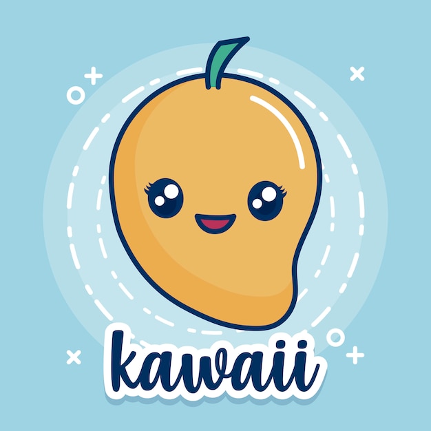 Free vector kawaii mango icon