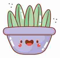 Free vector kawaii potted plant illustration